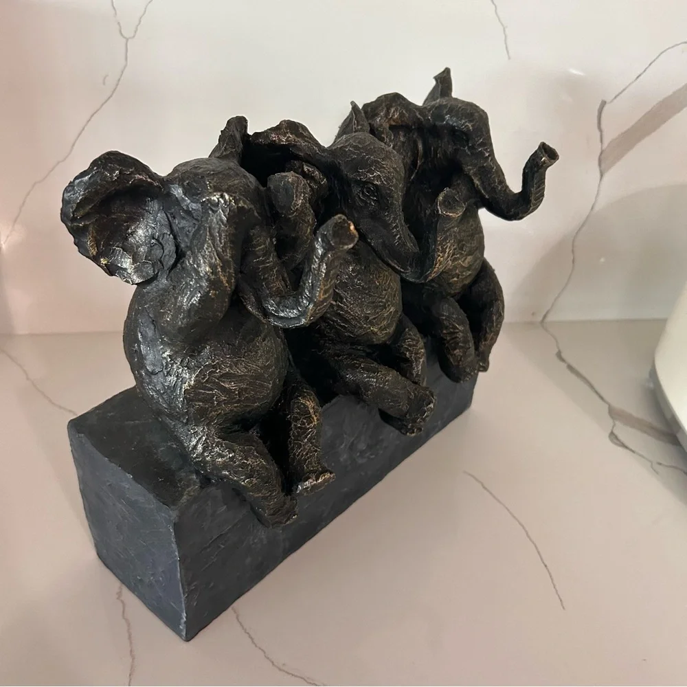 Pier 1 ELEPHANTS SIT ON BASE SEE HEAR SPEAK NO EVIL 10